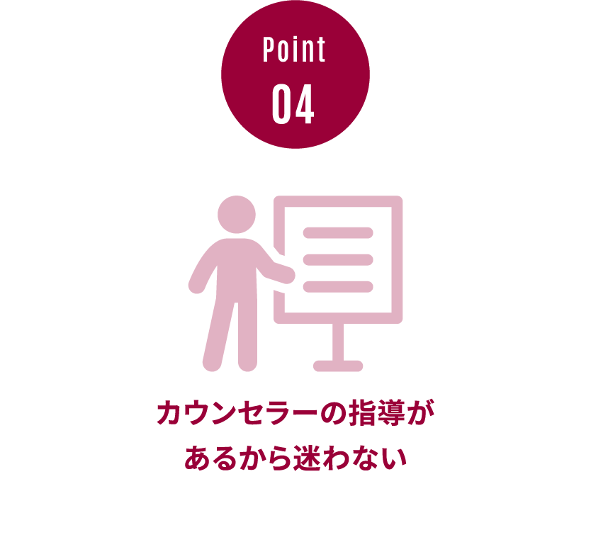 カウンセラーの指導があるから迷わない